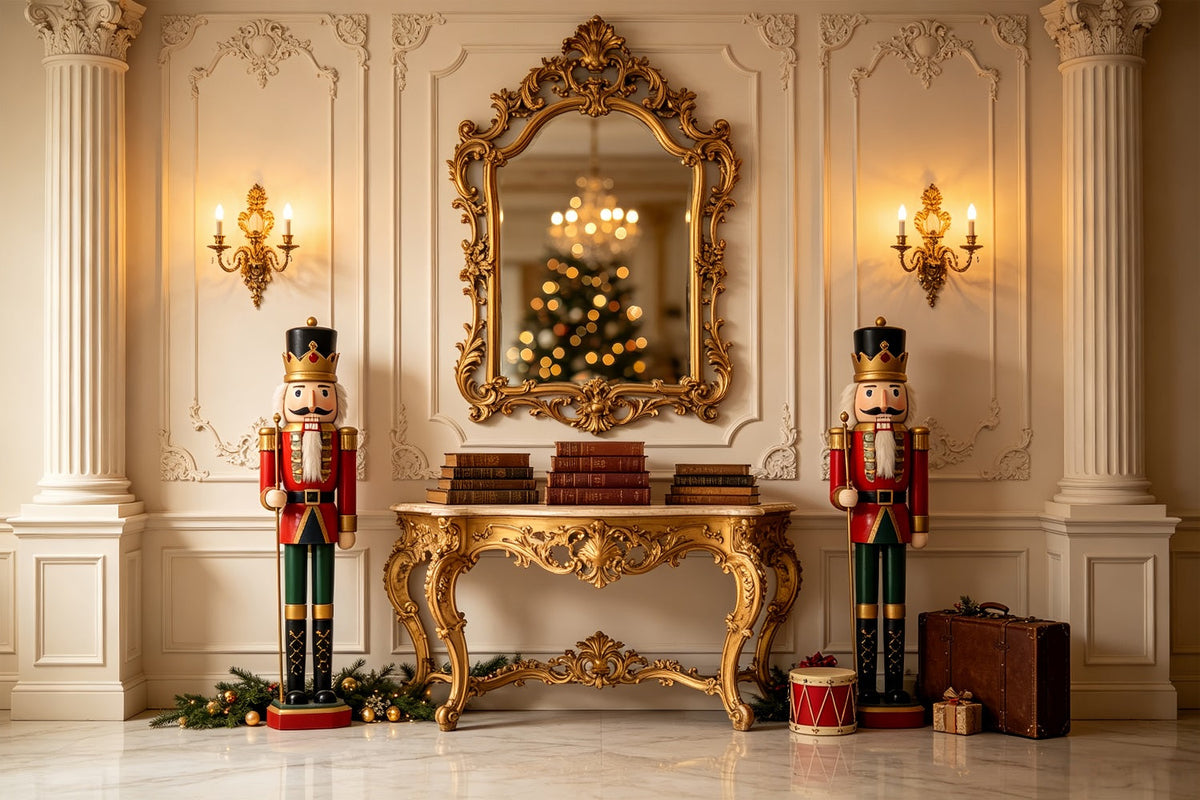 Décor De Noël Casse-Noisette Affichage De La Console Miroir Fond Photo De Noël CSH69-34
