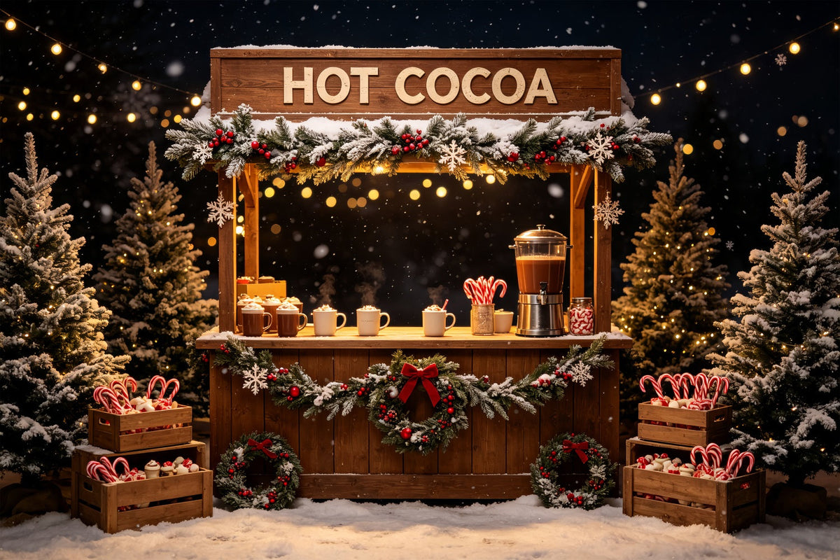 Décor De Fête De Noël Présentoir À Chocolat Chaud Fond De Noël CSH69-63