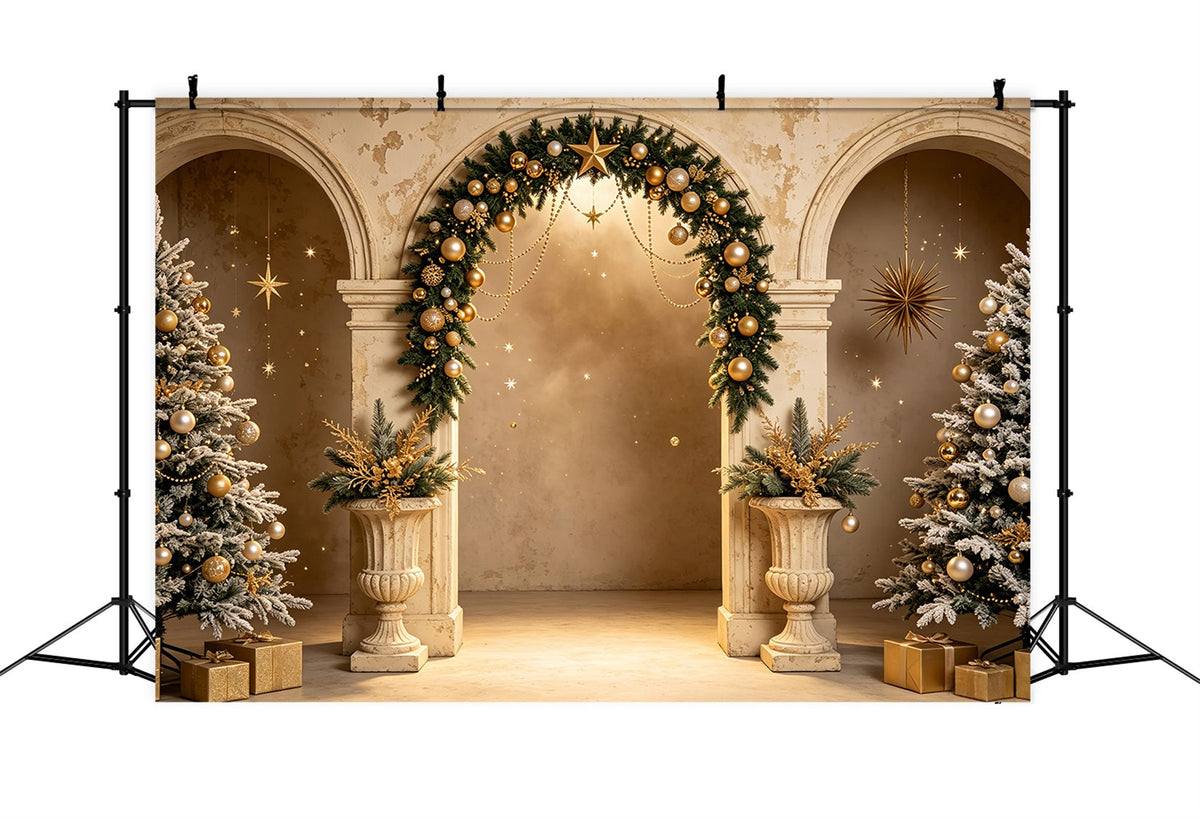 Décor Pour Séance Photo De Noël Arbre De Noël De L'Arche Dorée Décors De Noël CSH69-66