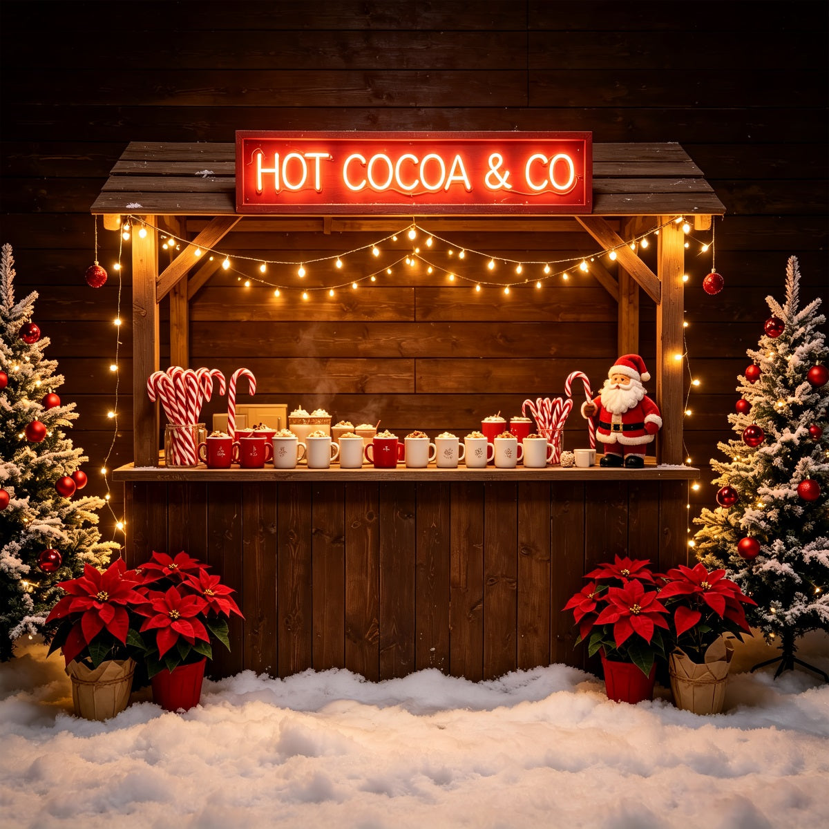 Décor De Noël Pour Une Fête Barre De Chocolat Chaud En Bois Décor De Fête De Noël CSH69-74