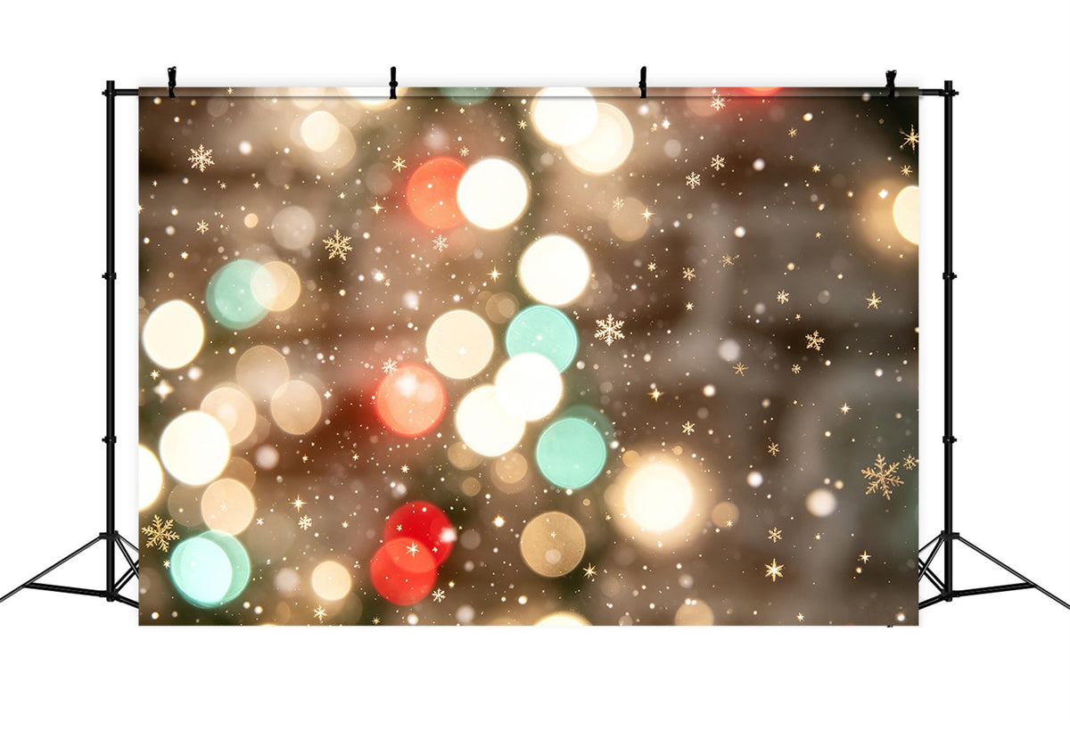 Fond De Lumières De Noël Bokeh De Flocons De Neige Festifs Fond Photo De Noël Haute Résolution CSH69-94