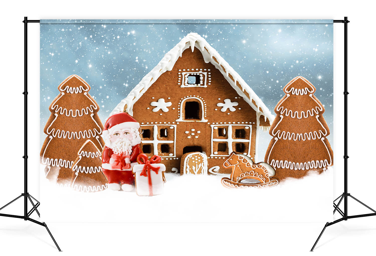 Maison en pain d'épice Candy Canes Photo Shoot Backdrop D823
