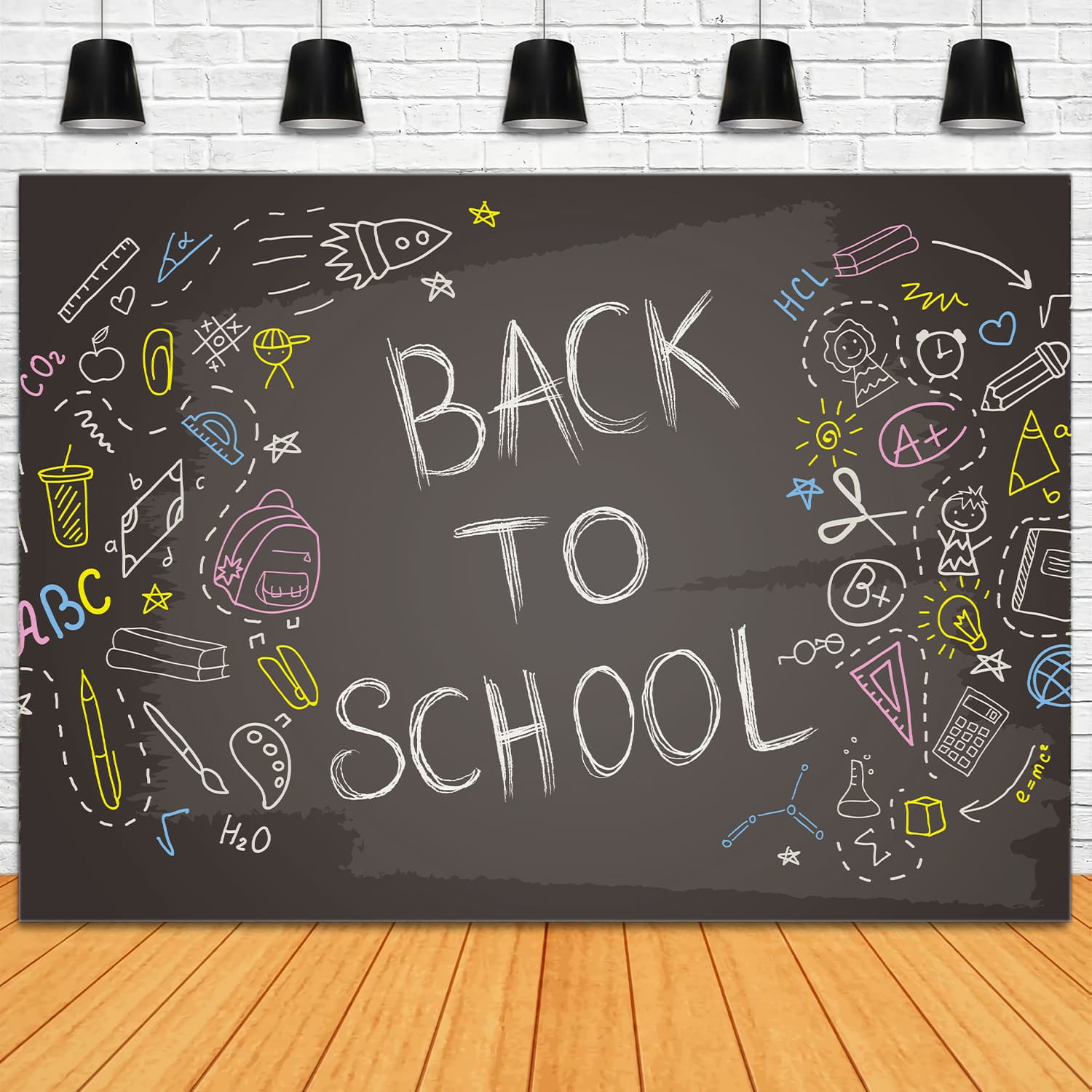 Toile de Fond de Photographie d'Écriture à la Craie pour la Rentrée Scolaire DBD7-2