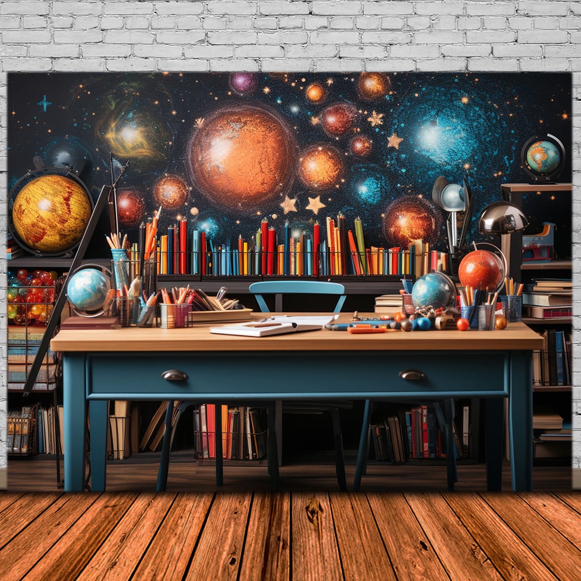 Toile de Fond d'Aventures Spatiales pour la Rentrée Scolaire DBD7-49