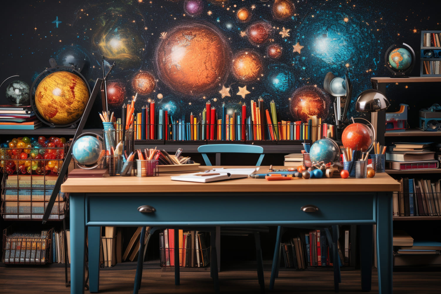 Toile de Fond d'Aventures Spatiales pour la Rentrée Scolaire DBD7-49
