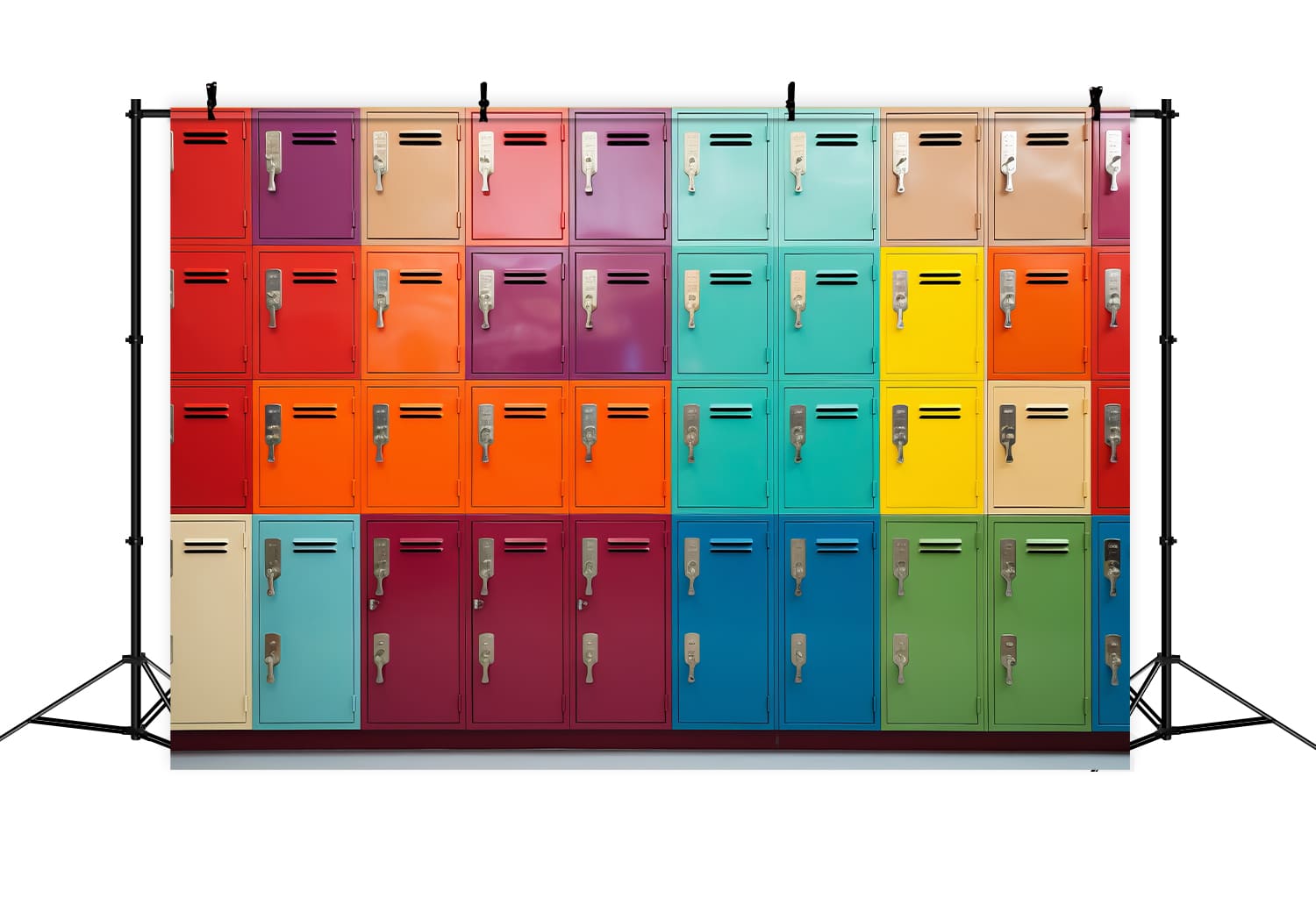 Toile de Fond de Casiers Multicolores pour la Rentrée Scolaire DBD7-55