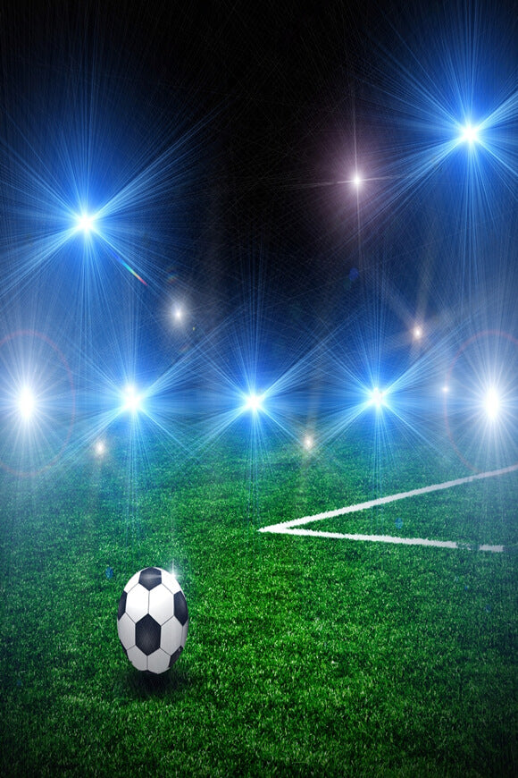 Toile de fond verte de nuit de terrain de football pour le photomaton G-370