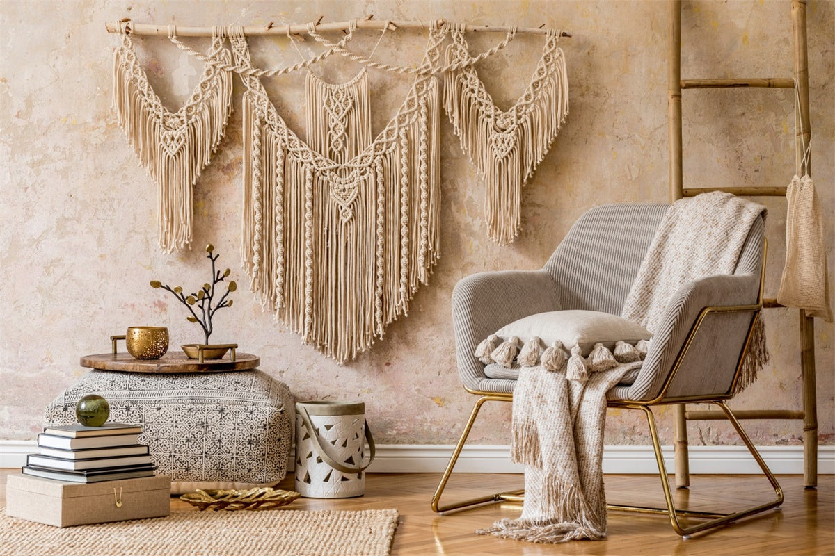 Toile de Fond Boheme Macramé Naturel Textures Beige GQ2-10