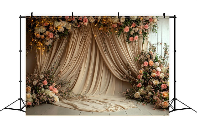 Toile de Fond Photo Fête des Mères Drapé Floral Rayonnement Chaud GQ2-109
