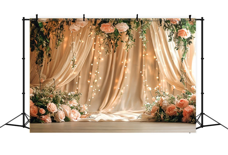 Toile de Fond pour la Fête des Mères Élégant Drapé Floral Suspendu GQ2-110