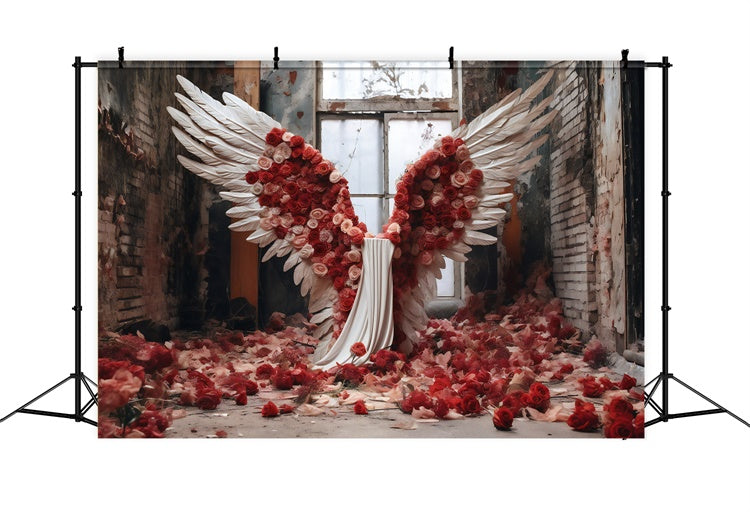 Toile de Fond pour la Fête des Mères Ailes d'Ange Divines Roses GQ2-130