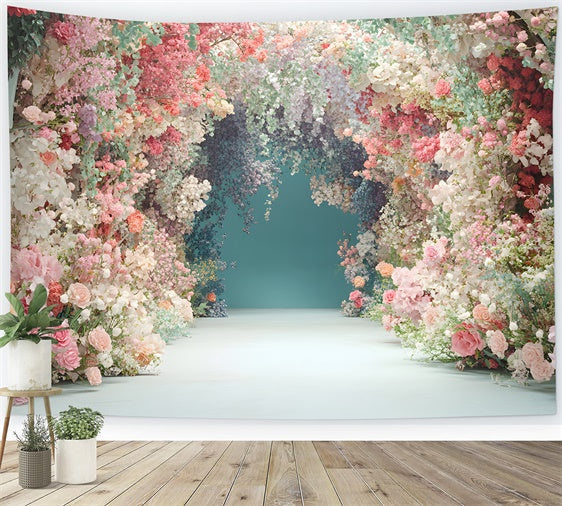 Toile de Fond Fête des Mères Arche de Fleurs Printanières Colorées GQ2-164