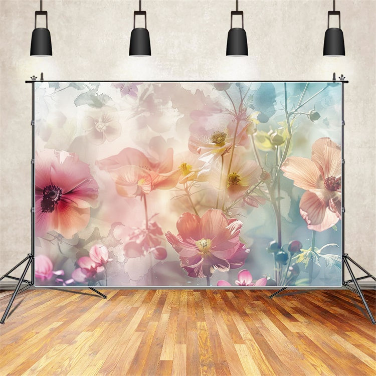 Toile de fond Fête des Mères Rêve Floral Aquarelle Pastel GQ2-173