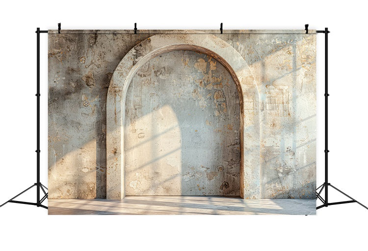 Toile de fond Photo Fête des Mères Arche en Pierre Rustique Sous la Lumière du Soleil GQ2-180