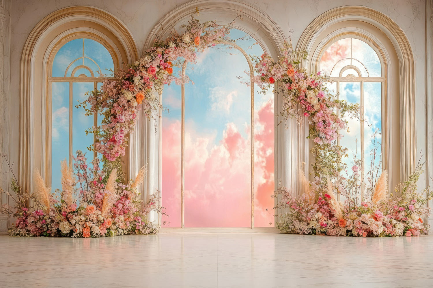 Toile de fond Fête des Mères Arche Florale Ciel de Rêve GQ2-188