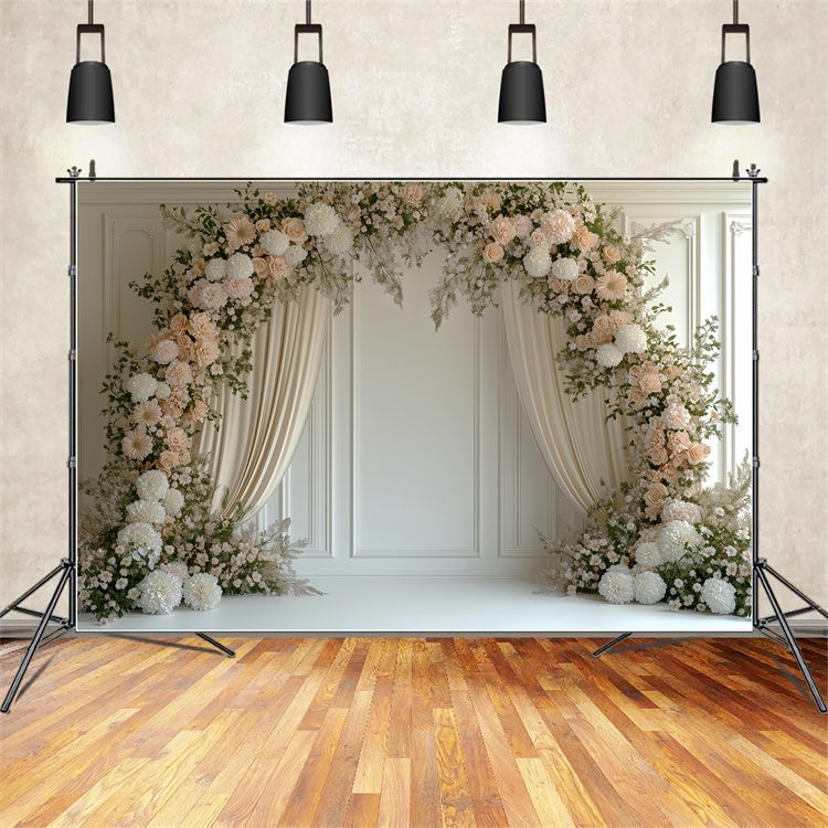 Toile de fond Photo Fête des Mères Arche Élégante de Rose Crème GQ2-199