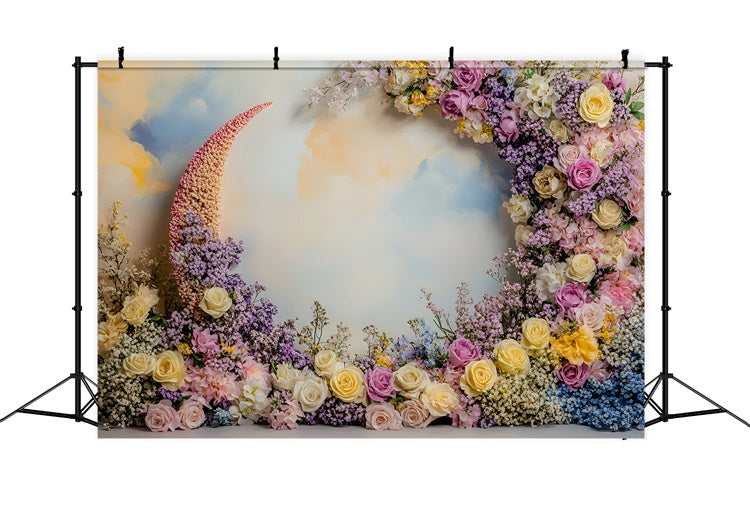 Toile de fond Pour la Fête des Mères Arche Florale Croissant Pastel GQ2-201