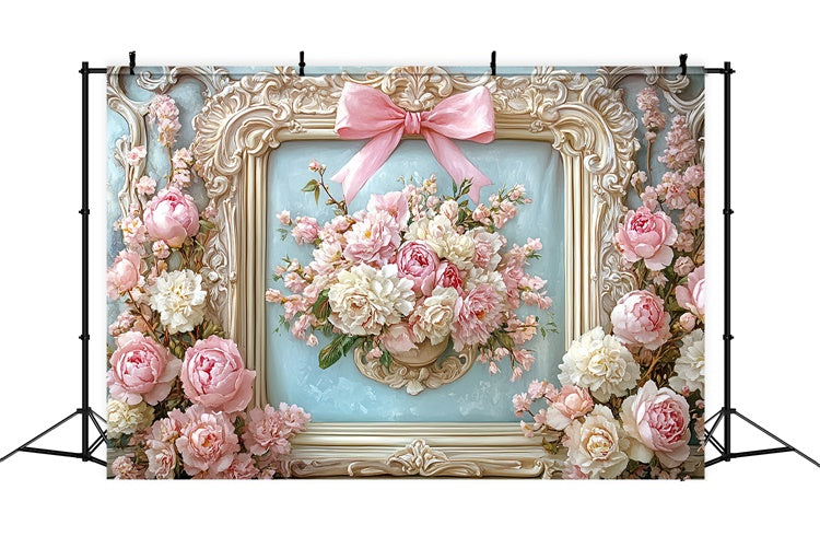 Toile de fond Fête des Mères Bouquet Floral Élégant Cadre GQ2-202
