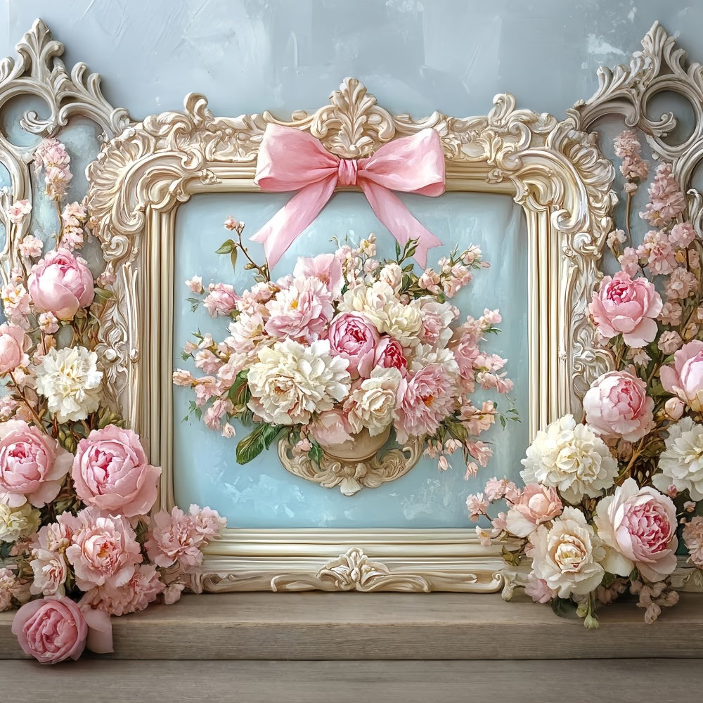 Toile de fond Fête des Mères Bouquet Floral Élégant Cadre GQ2-202