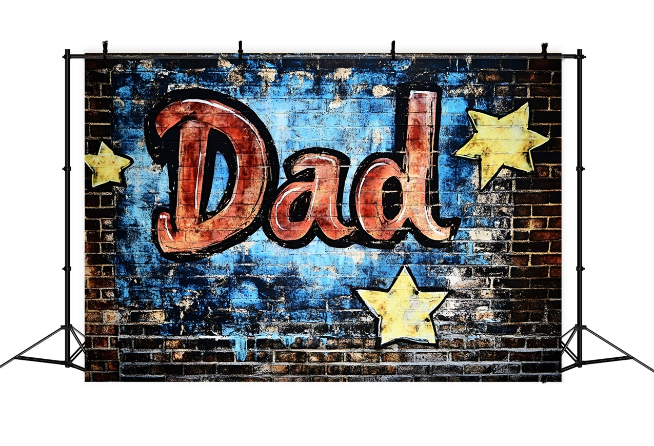Toile de fond Fête des Pères Graffiti Papa Mur Étoilé GQ2-206