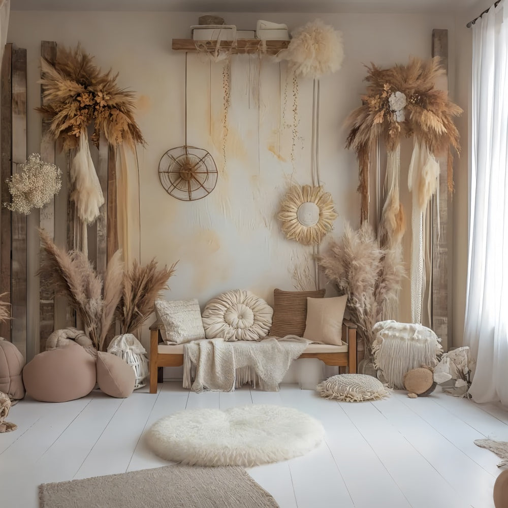 Toile de Fond Boho Idées Ambiance Maison Neutre GQ2-39