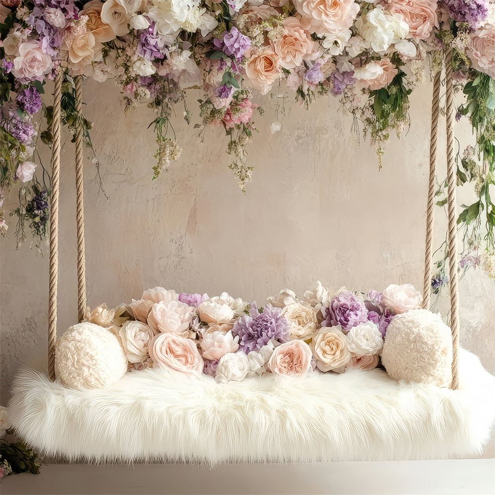 Toile de Fond Boho Idées Balancelle Florale Photographie GQ2-77