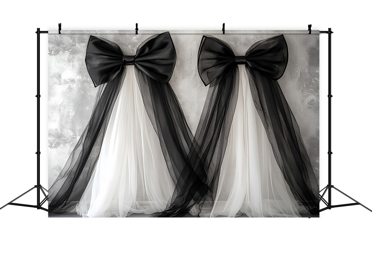 Toile de Fond Joyeuse Fête des Mères Élégant Nœud Noir et Blanc GQ2-87