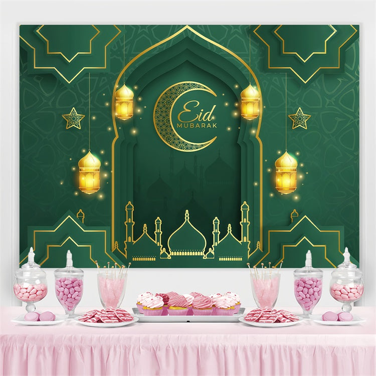 Toile de fond Eid Mubarak Grande Arche Émeraude Eid GQ3-102