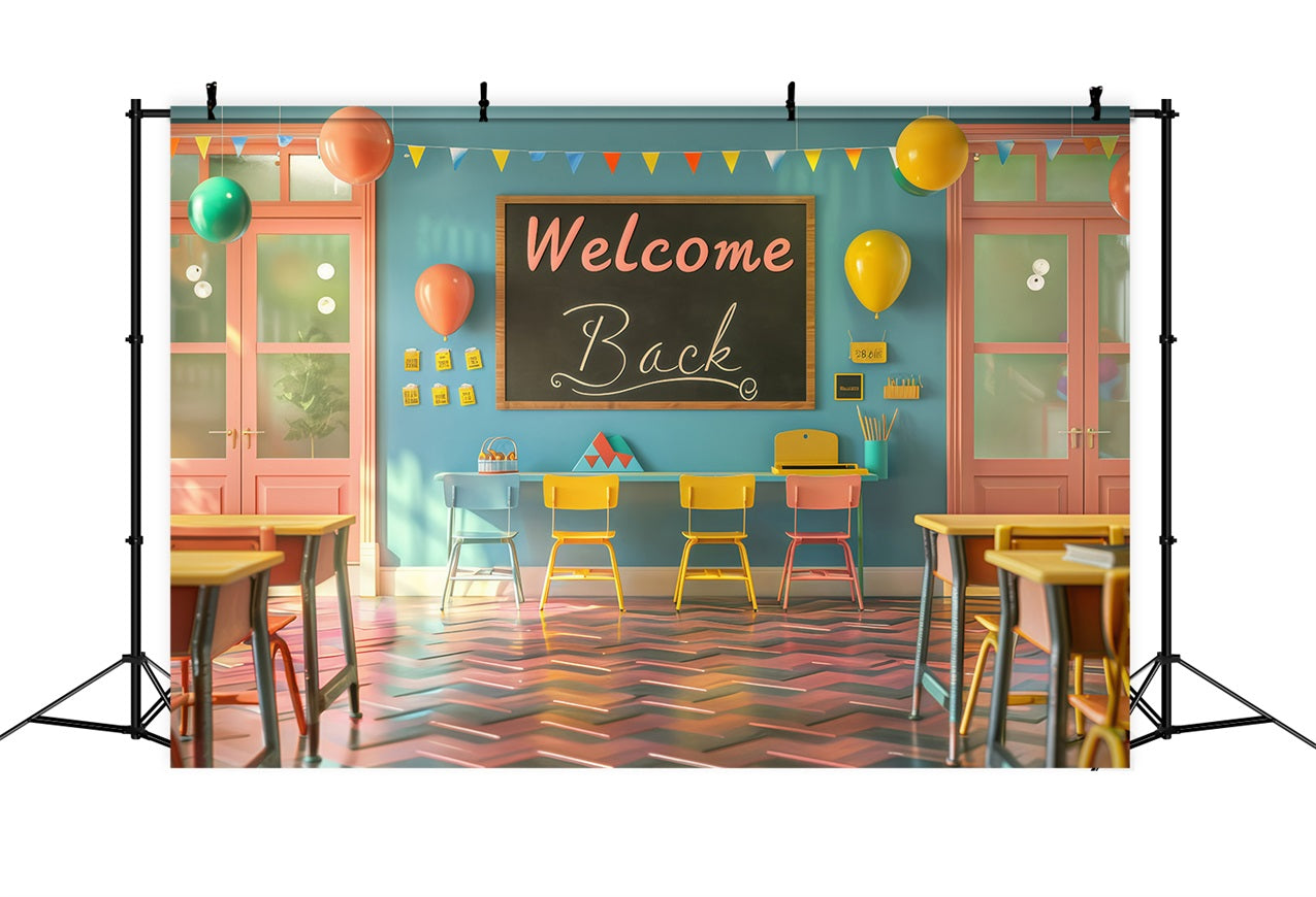 Toile de fond Bienvenue Rentrée des Classes Salle de Classe Accueillante GQ3-131