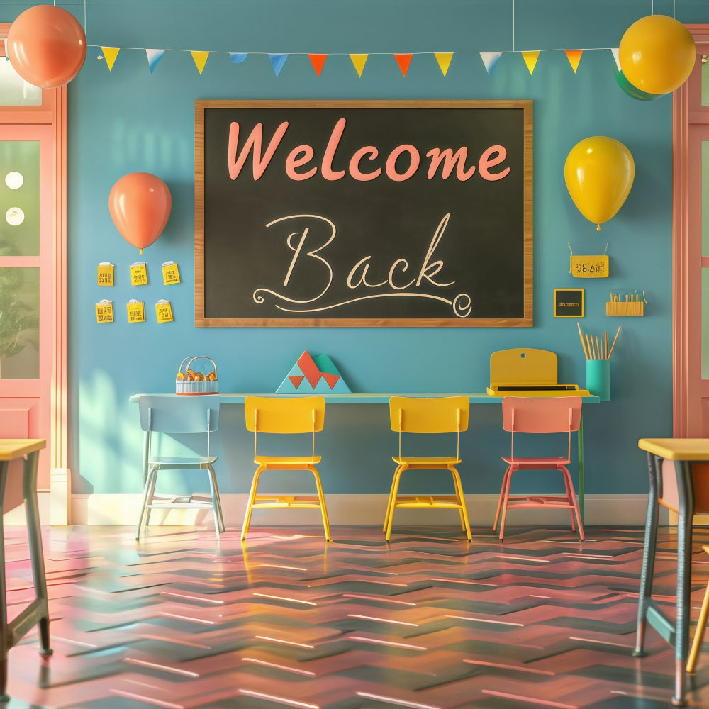 Toile de fond Bienvenue Rentrée des Classes Salle de Classe Accueillante GQ3-131