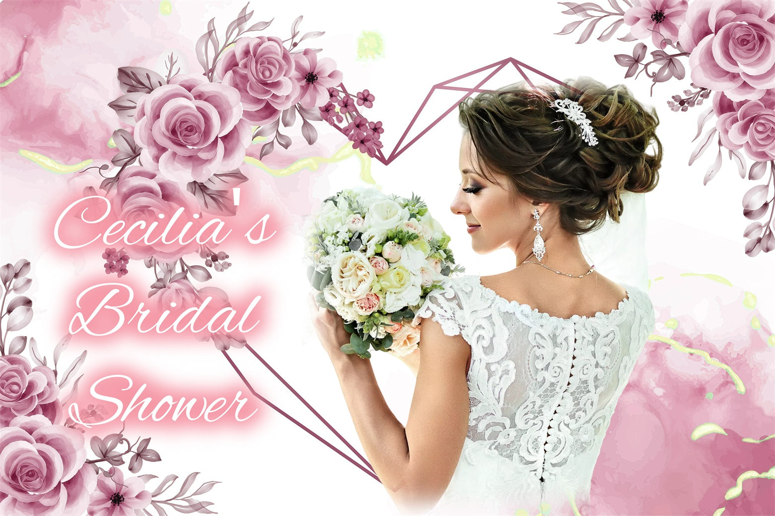 Toile de fond Personnalisée Mariage Personnalisable Jardin de Roses de Rêve GQ3-236