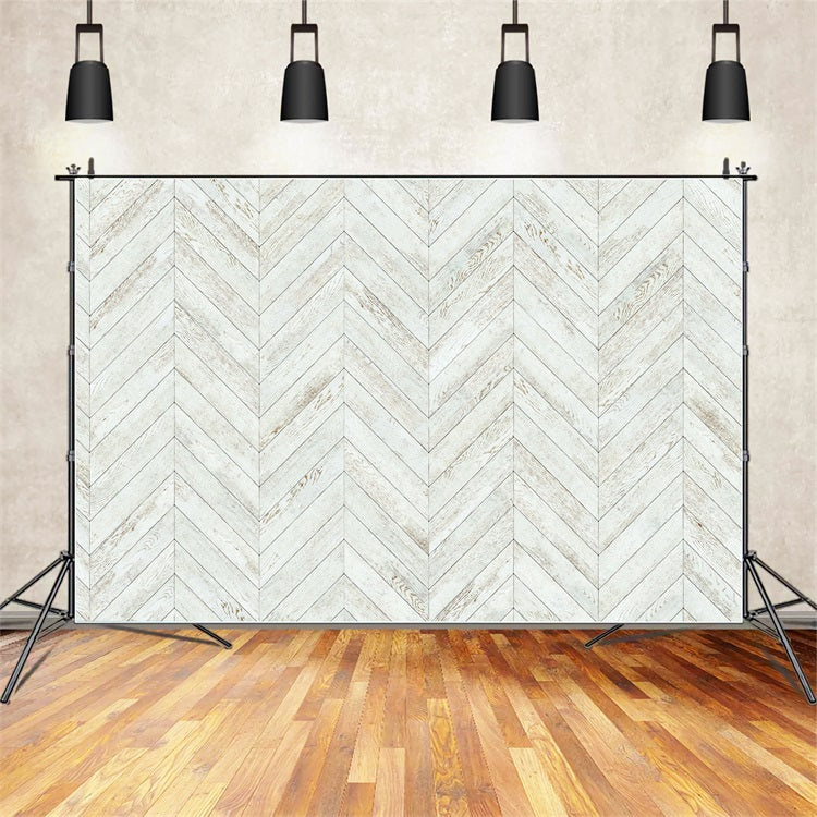 Toile de fond Bois Blanc Motif Chevron GQ4-124