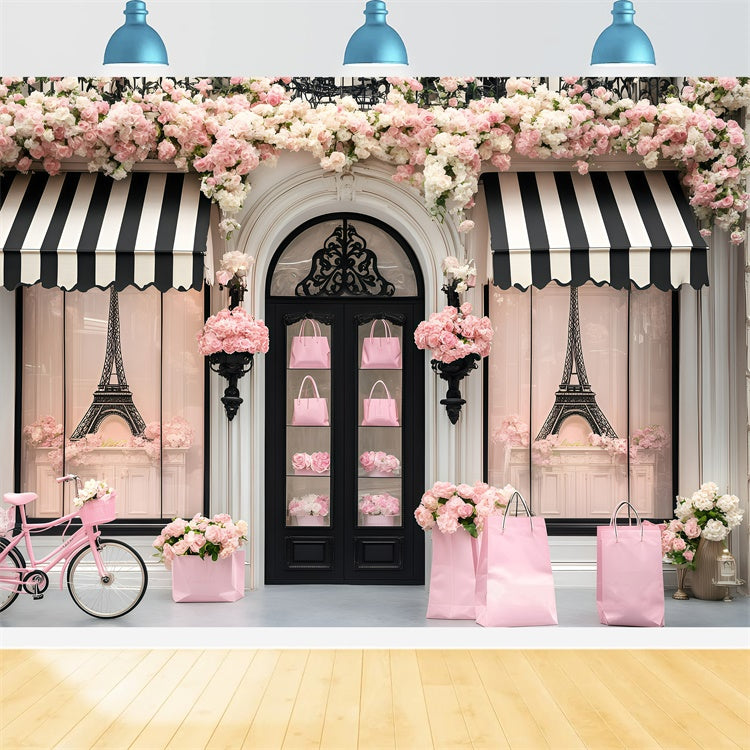 Toile de fond Paris Entrée Romantique de Boutique Fleurie GQ4-164
