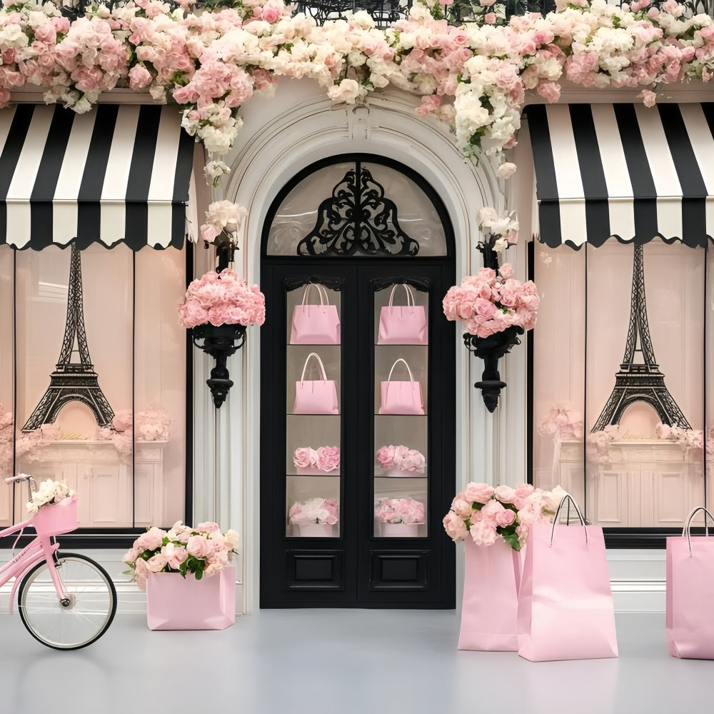 Toile de fond Paris Entrée Romantique de Boutique Fleurie GQ4-164