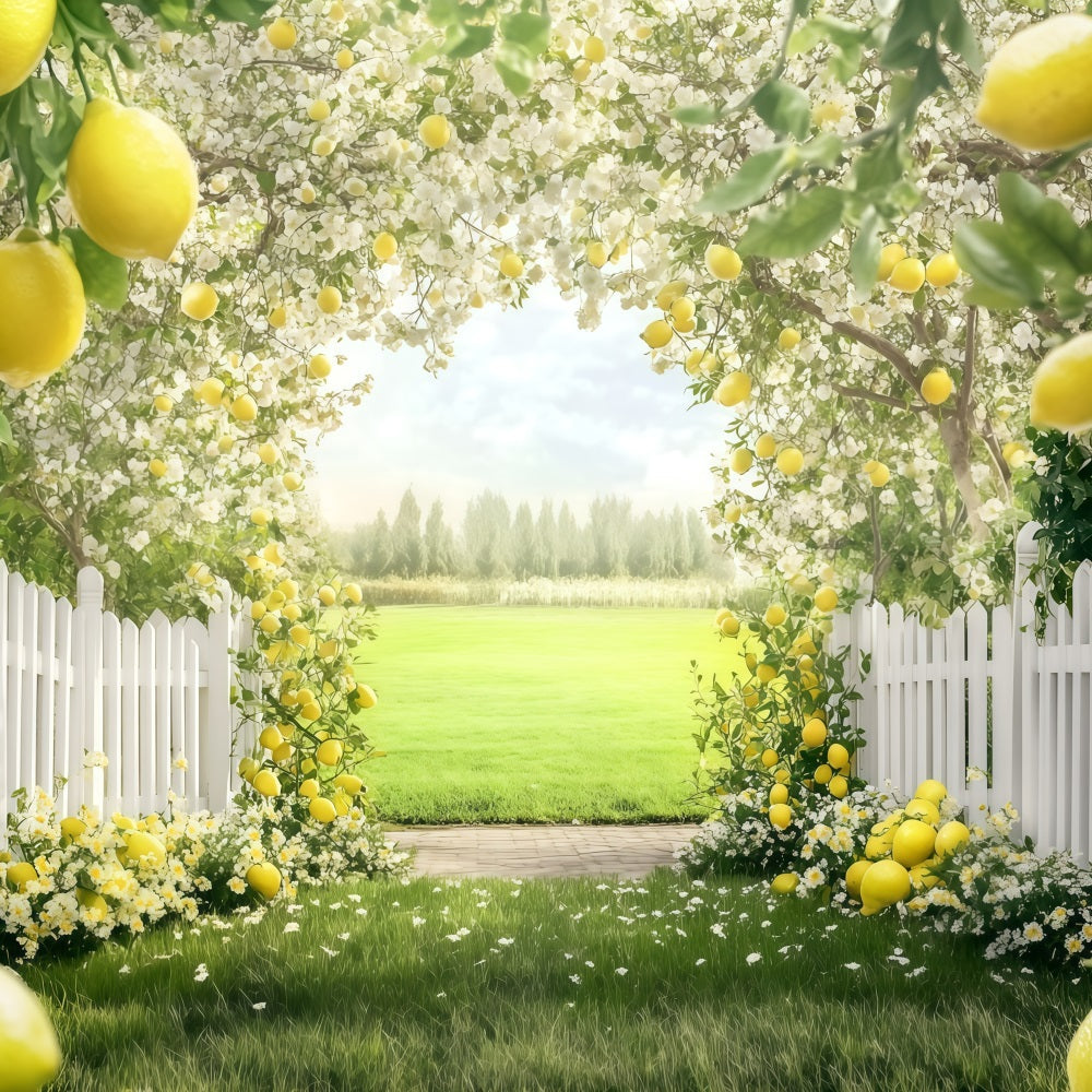 Toile de fond Été Arbre en Fleurs Sentier d'Été GQ4-265