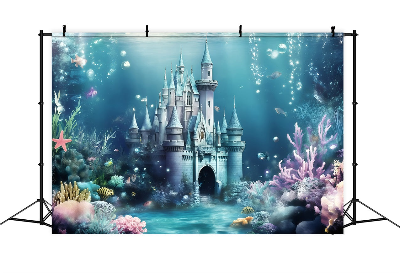 Toile de fond Été Château Bleu Sous-Marin GQ4-274
