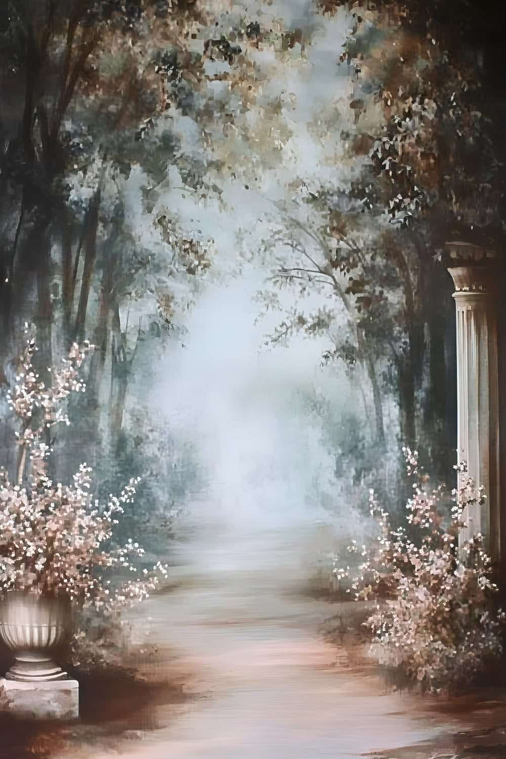 Toile de fond Antique Photo Sentier Jardin Enchanté Vintage GQ4-340