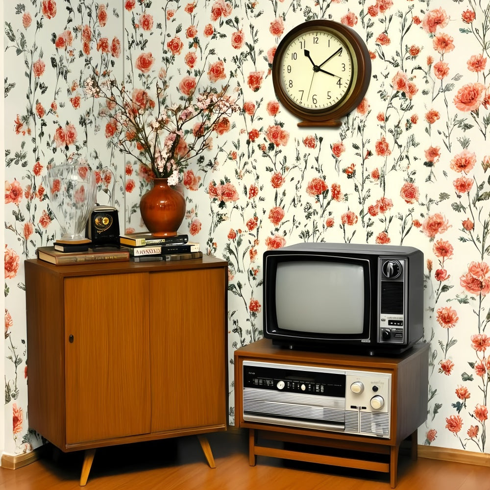 Toile de fond Photo Vintage Pour Photographie Chambre Nostalgique Accent Floral GQ4-343