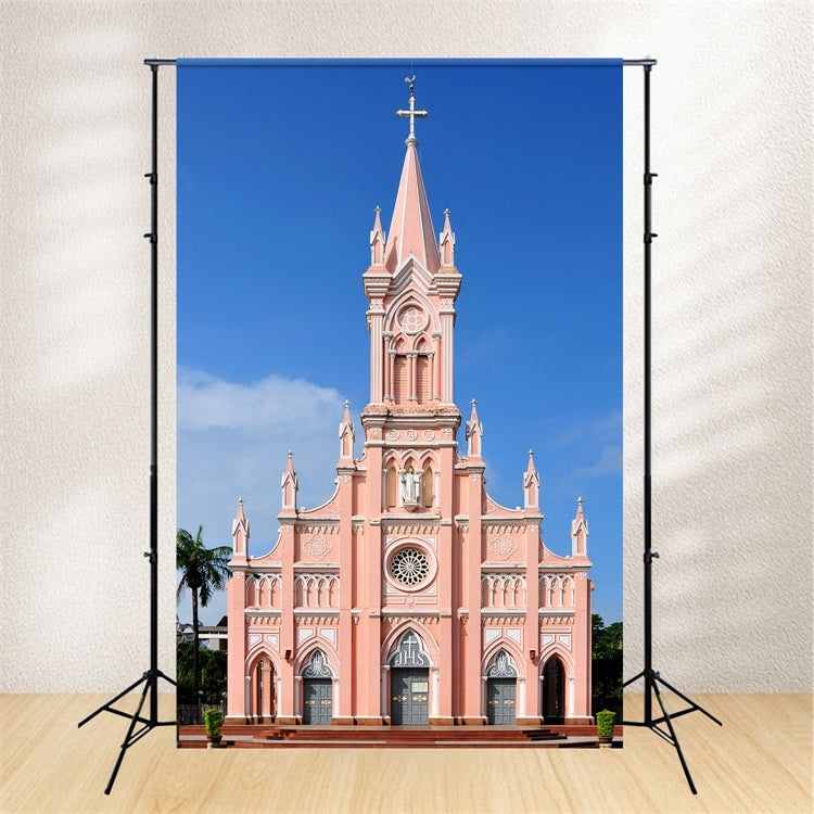Toile de fond Église Architecture Scène Gothique Rose GQ4-76