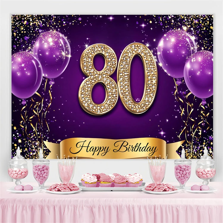 Toile de fond Personnalisable Anniversaire Diamant 80ème Ballon GQ4-9
