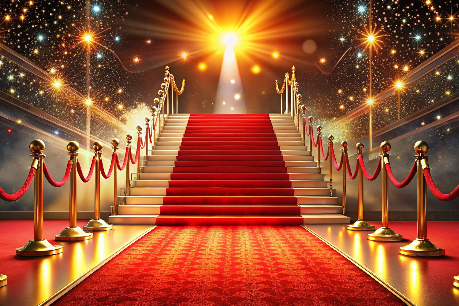Toile de fond Tapis Rouge Escalier Luxueux Étincelles GQ4-91