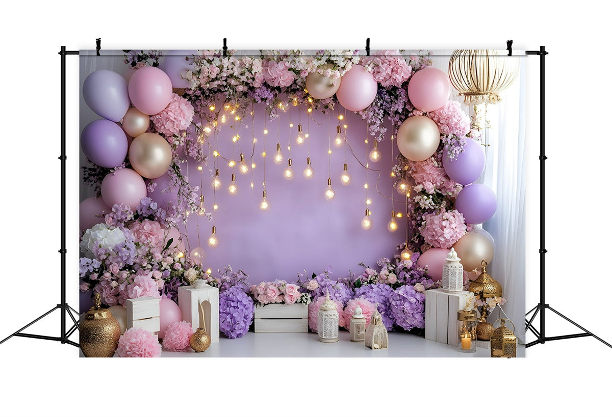 Toile de fond Photo Anniversaire Bébé Rêve Étoilé Fleuri GQ6-324