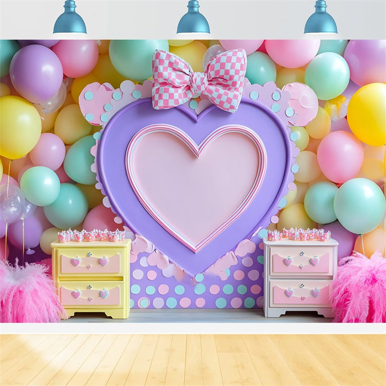 Toile de fond Photo Anniversaire Bébé Rêve de Ballons Pastel GQ6-343