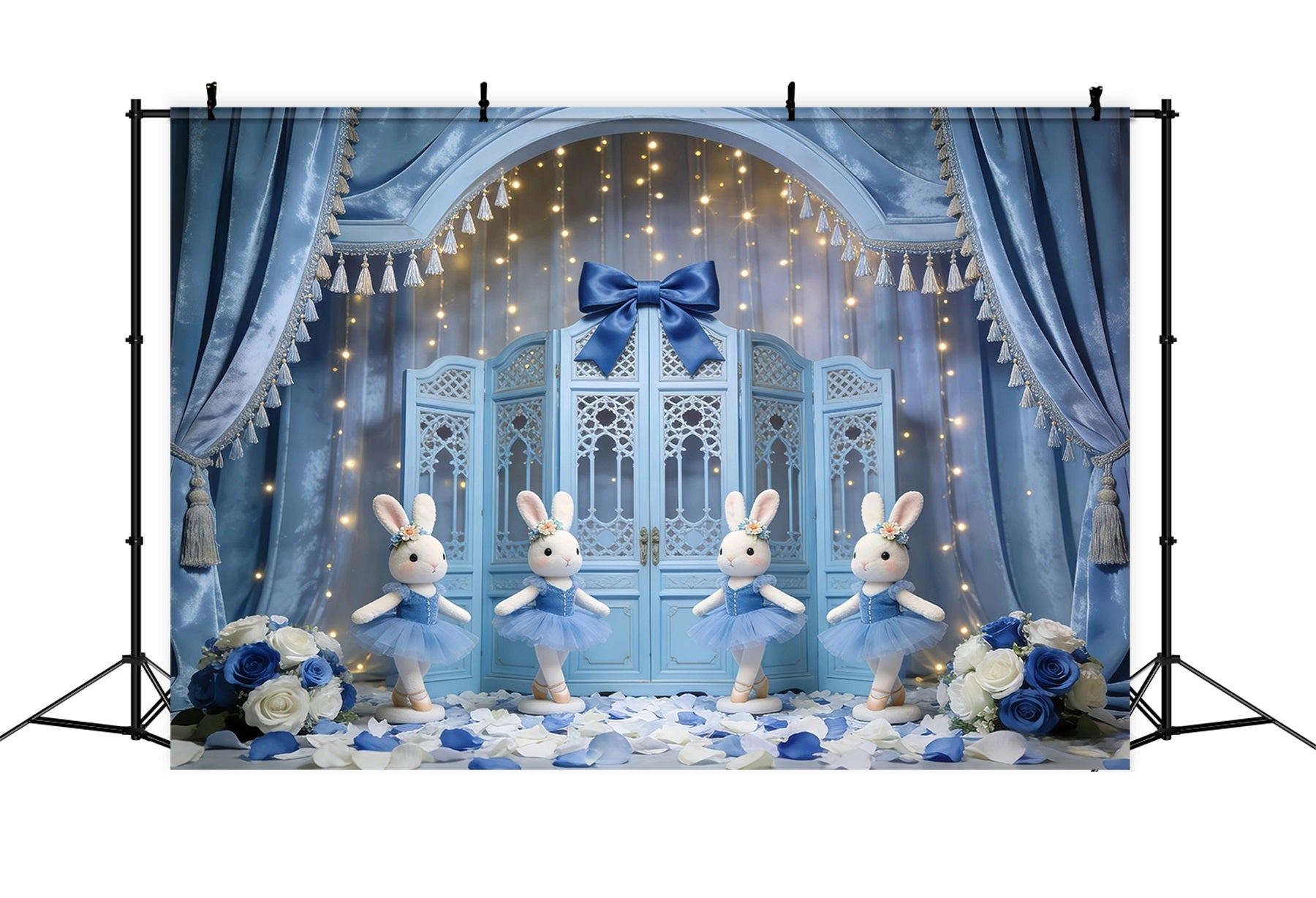 Toile de fond Pâques Rideau Bleu Scène Ballet GQ61-27