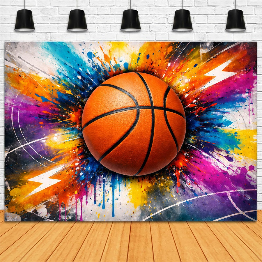 Toile de fond Photo Basketball Mur de graffiti Abstrait Éclaboussures Peinture GQ61-75