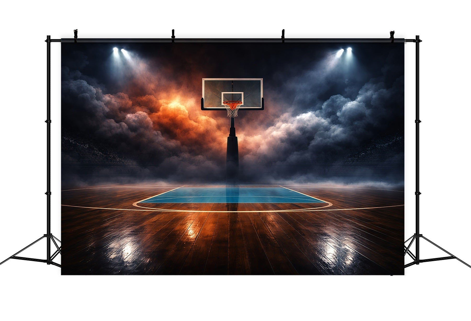 Fond Photo Sport Basketball Terrain Stade Dramatique Nuages Abstraits GQ61-80
