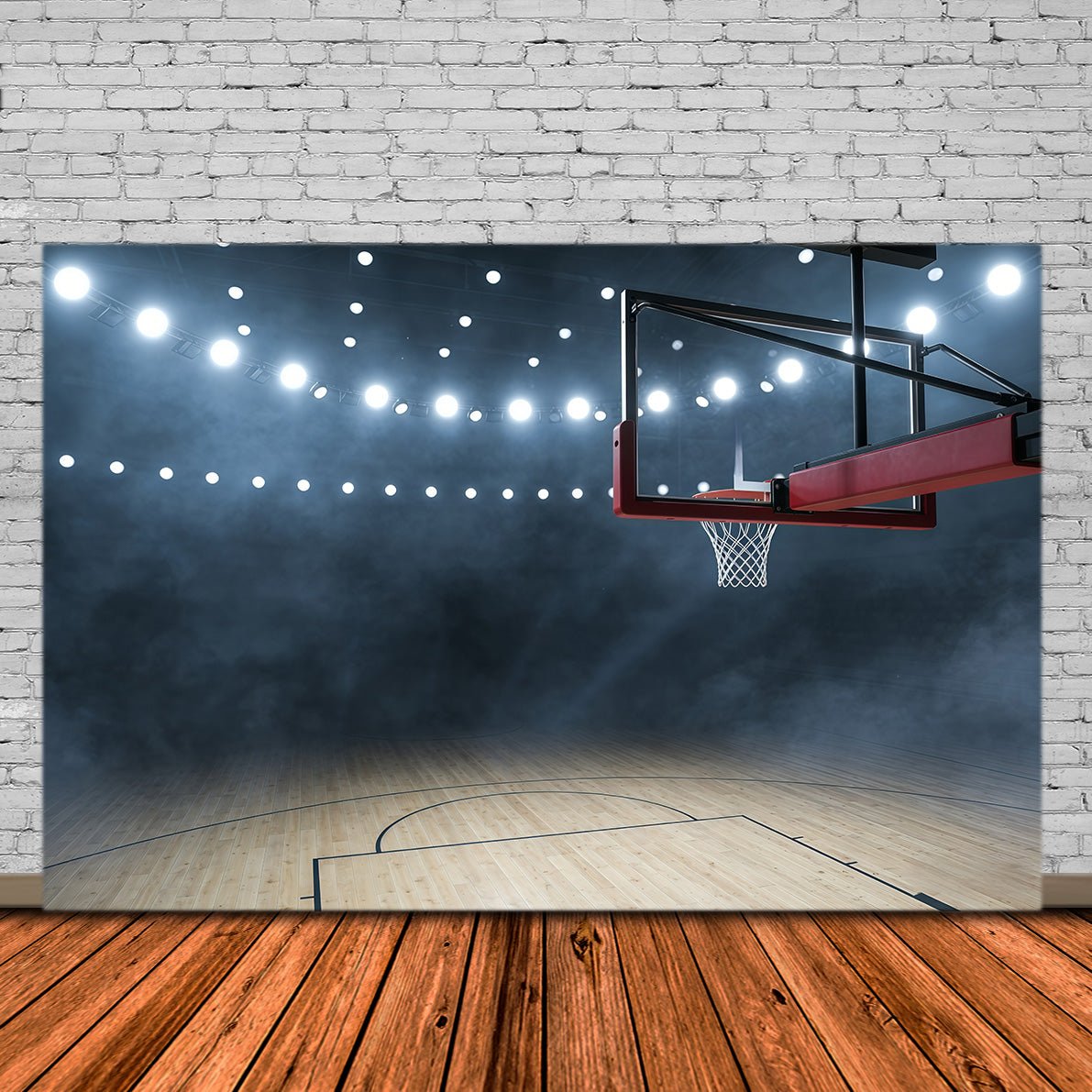 Fond Photo Basketball Terrain Panier Lumières Arène GQ61-84
