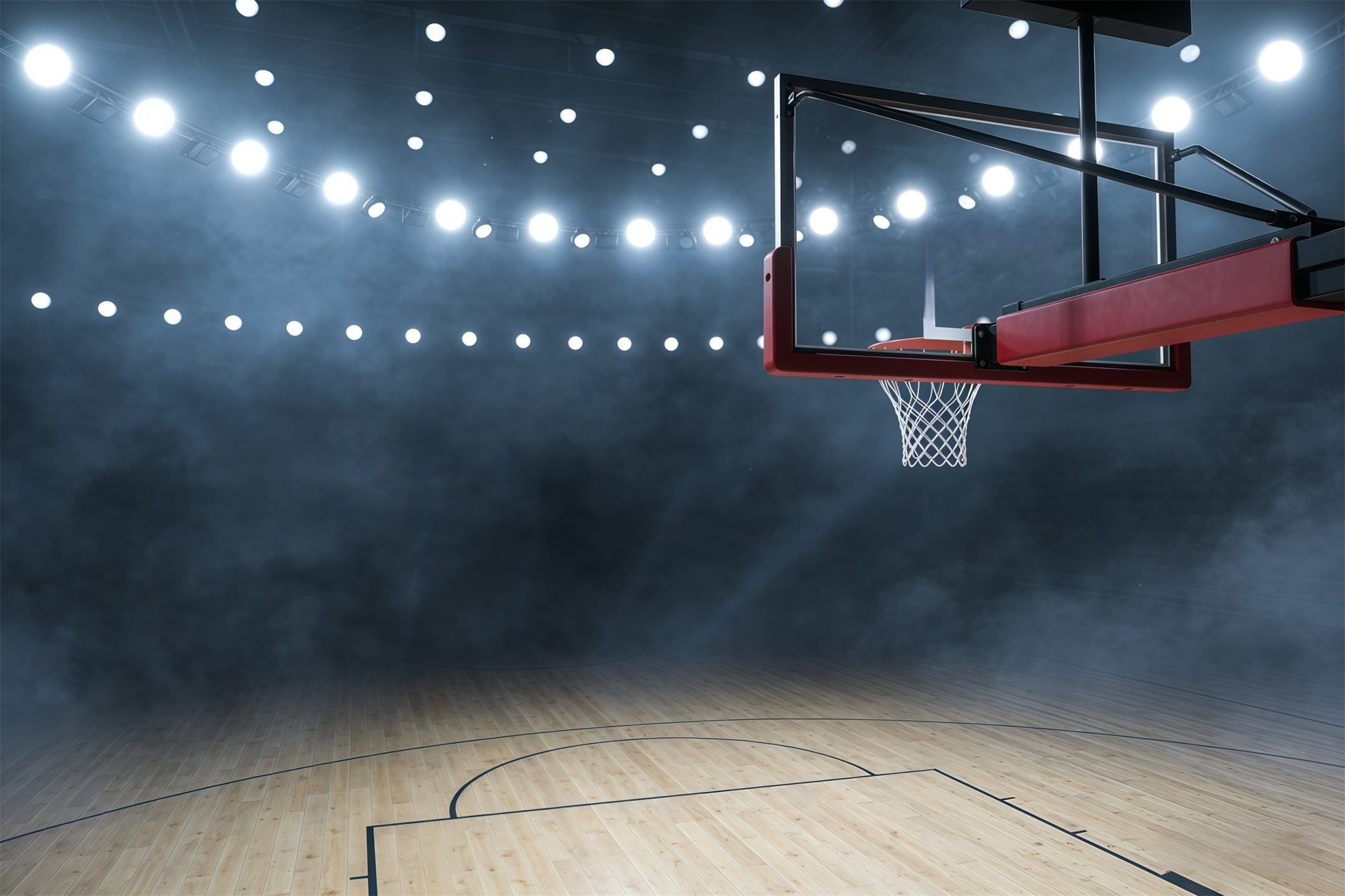 Fond Photo Basketball Terrain Panier Lumières Arène GQ61-84