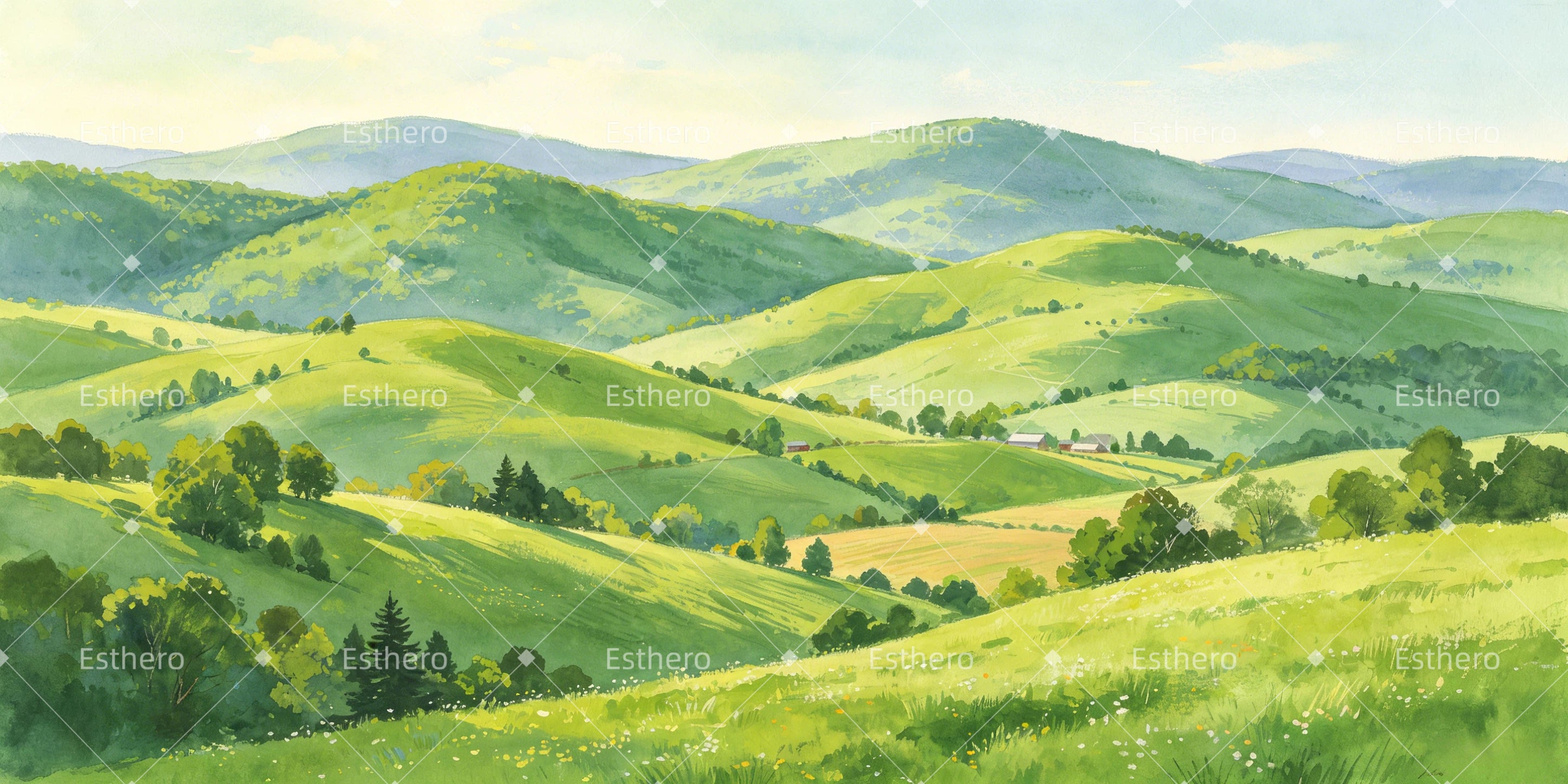Collines des Appalaches Décor Scénique pour Théâtre GQ66-T32