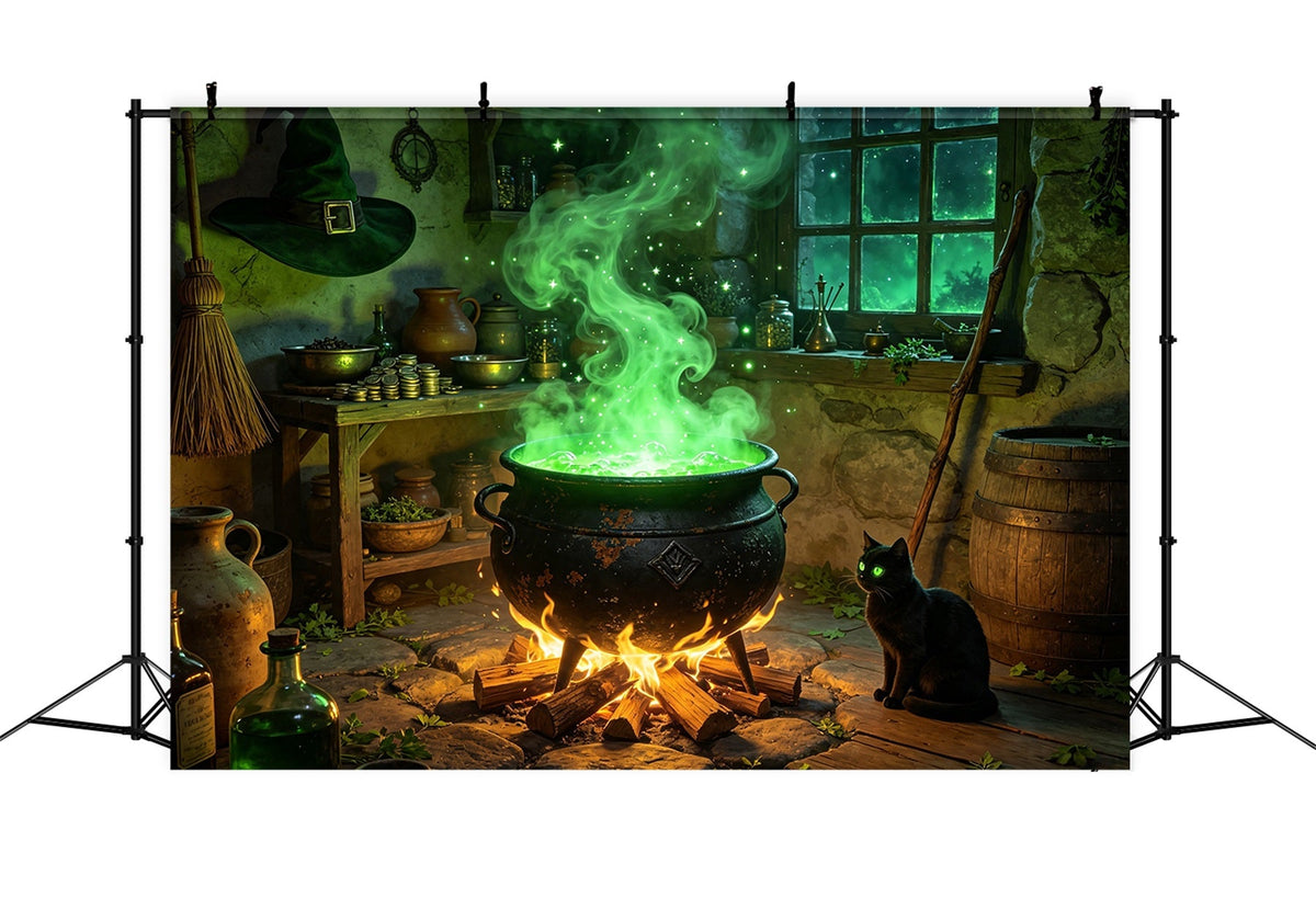 Décor De Cuisine De Sorcière Chaudron Lumineux Chalet Décor D'Halloween GQ67-103
